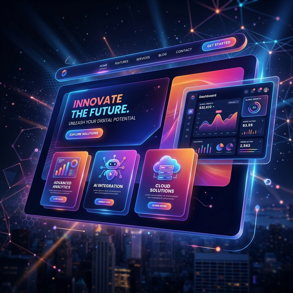 Animated Website Interface
